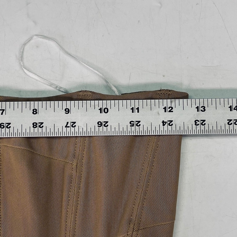 Outcast Womens Tan Mesh Strapless Corset Top Size M Boning Detail Back Zip - Picture 12 of 13